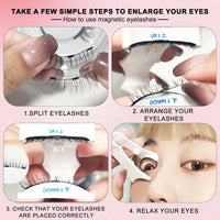 lafo Magnetic-Eyelashes Natural Look, 2 Pairs Reusable Magnetic Lashes Kit with Applicator, No Glue Needed, Natural Magnetic Eyelashes, Easy to Wear and Remove 2 Pairs