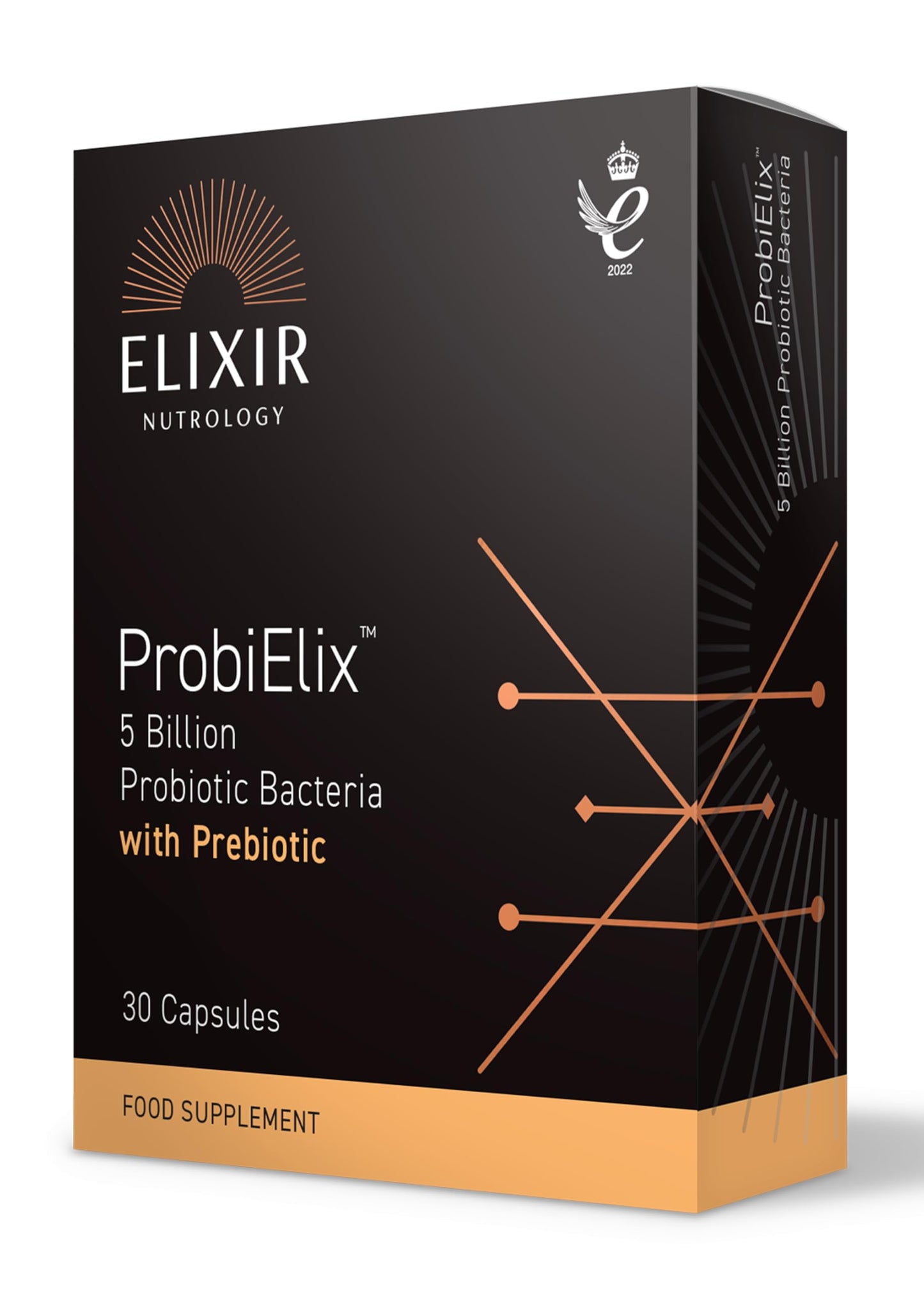 ELIXIR NUTROLOGY ProbiElix™ 30 Capsules – 5 Billion Probiotic Bacteria, Supports Digestive Health & Gut Balance, Includes Chicory Inulin, Vegan & Vegetarian Friendly. Made in The UK