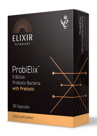 ELIXIR NUTROLOGY ProbiElix™ 30 Capsules – 5 Billion Probiotic Bacteria, Supports Digestive Health & Gut Balance, Includes Chicory Inulin, Vegan & Vegetarian Friendly. Made in The UK