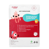 Cubik Stainless Steel Lice and Nits Comb with Magnifying Glass and Brush - Complete Kit 3 in 1 - 100% Natural Lice and Nits Removal - Gentle Treatment - Ideal for the Whole Family