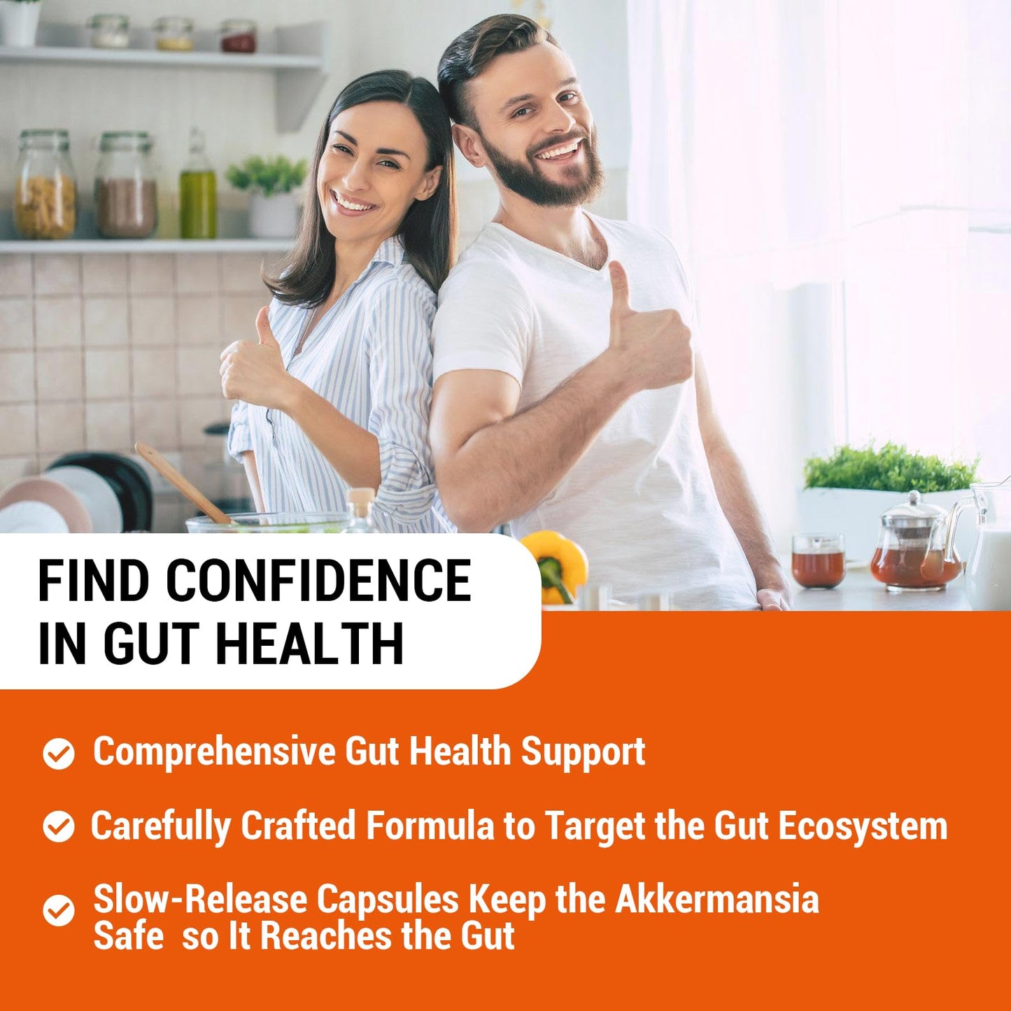Coutihot Akkermansia Probiotic 30 Billion AFU, Probiotics for Gut Health, Akkermansia Muciniphila & Resistant Starch, Probiotic Supplement for Men & Women, Supports Digestive and Gut Lining, 120 Capsules
