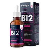 Balance ™ Vitamin B12 Liquid Drops - Vegan - High Strength 3000mcg - 2 Month Supply - 60 Servings - 18,000mcg per 60ml Dropper Bottle - Sublingual & Dual Action for Fast Absorption - Made in The UK by Balance