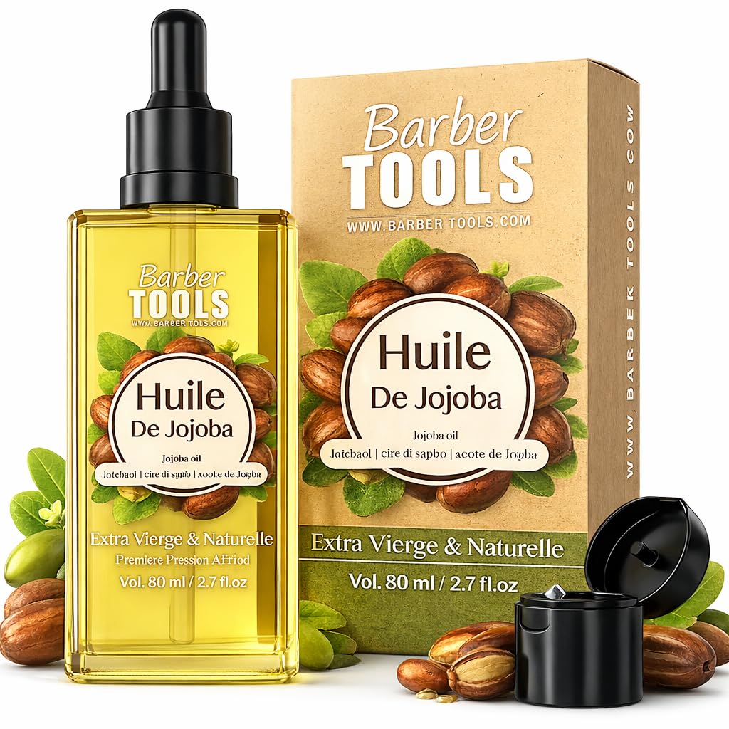 BARBER TOOLS Jojoba Oil | 100% Pure, Natural & Cold Pressed | Face, Body, Hair, Beard, Nails | (80 ml)