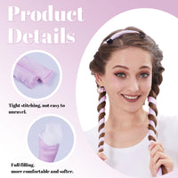 LunarCharm Heatless Curling Headband, Curlers without Heat with Small Hairpin, Overnight No Heat Curls with Thin Sleep Curlers, Pink
