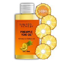 Sacred Remedy Pineapple Yoni Oil Potent, Hydrating, Moisturising Lotion Oil. 100% Natural & Vegan. Reduces Friction, Chaffing & Dryness. Balances PH Level & Fresh Scent with Vitamin E (50ml)