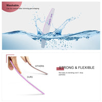 CANVALITE Professional Nail Files Double Sided Emery Board Nail Styling Tools Pet Grooming Tools for Home and Salon Use (Half Moon 180/240, 12pcs)