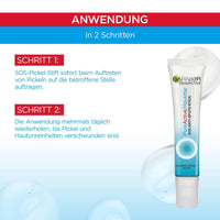Garnier Skin Clear S.O.S Anti-Pimple Pen for Blemished Skin, Extra Strong, with Vitamin B3, Zinc, Salicylic Acid and Eucalyptus, Skin Active, 10 ml