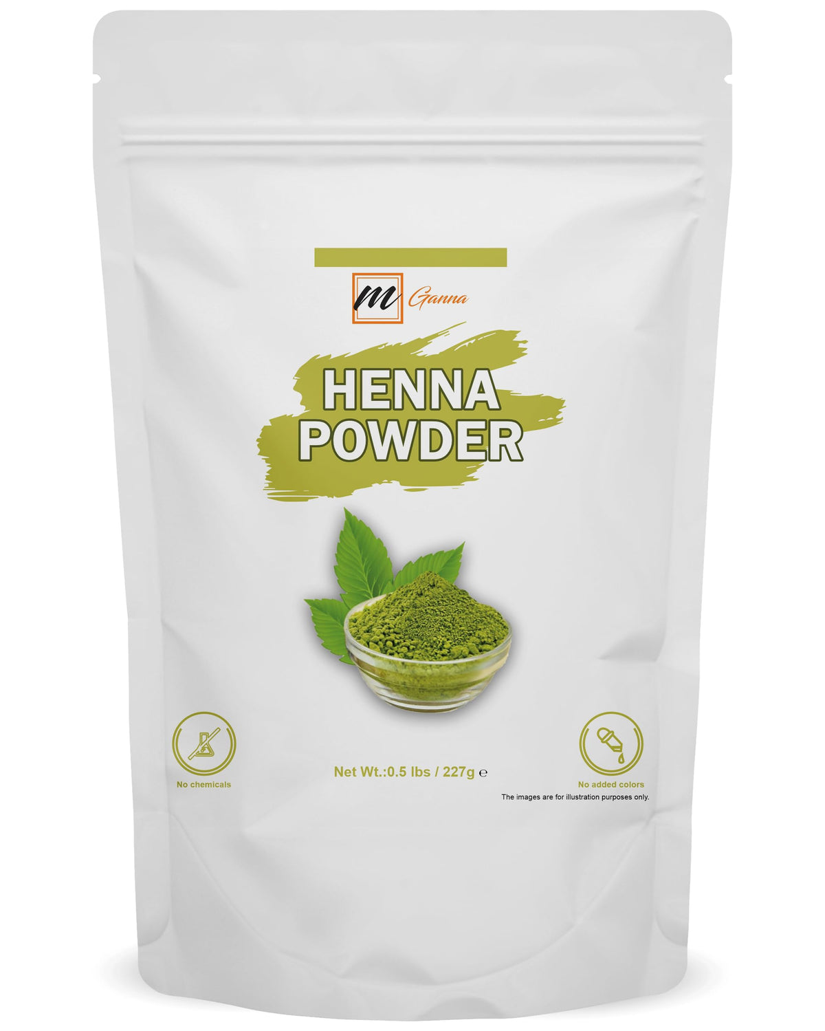 mGanna 100% Natural Henna Powder 0.50 LBS 227 GMS | Pure Lawsonia Inermis For Hair Dye and Coloring | PPD free or Any Chemicals for Healthy Hair | fine powder