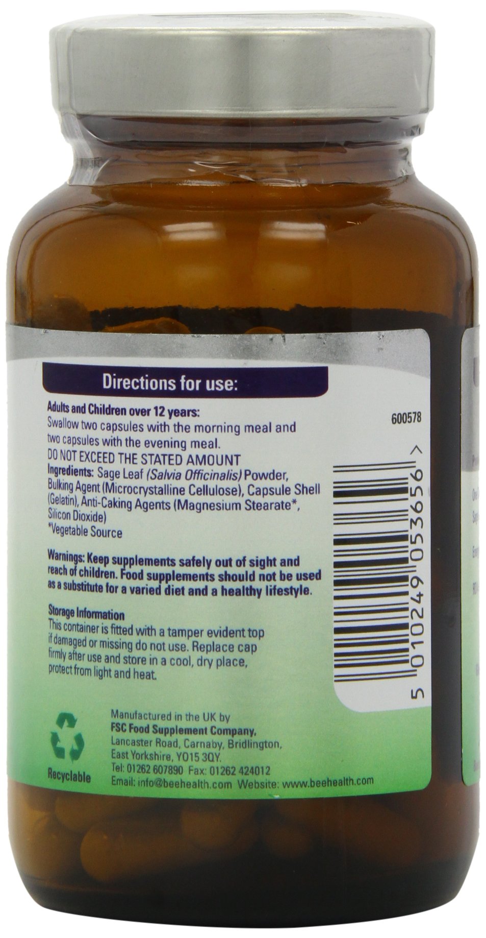 FSC Sage Leaf 285mg 90 Capsules