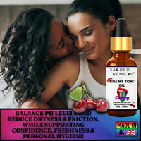 Kiss My Yoni Oil CHERRY Premium Body Lotion Rub. Non-Sticky, 30ml, Massage Oil. Vegan, Natural, Organic, Non-Toxic.