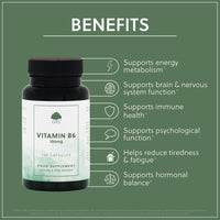 G&G Vitamins Vitamin B6 Pyridoxine HCl 100mg - 120 Vegan Capsules - Non-GMO, Made in The UK