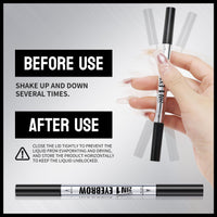 Oruagmel Eyebrow Pencil, Microblading Eyebrow Pen, 2-In-1 Dual-Ended Eye Brow Pencil with 2 Fork Tip & Precise Brush, Create Natural Hair-Like Brows, Waterproof, Last All Day, Shaping, Defined (Dark Brown)