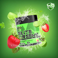 Hellenia Elite Greens Superfood - WOD Powders | 34 Vegan Superfoods and Natural Ingredients, Green and Red Fruits, Berries,Vegetables, Prebiotics & Digestive Enzymes - 500g (Strawberry & Lime)