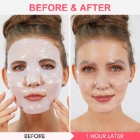 Collagen Face Mask, Hydrating Overnight Hydrogel Mask, Deep Collagen Anti Wrinkle Firming Lifting Moisturizing Face Mask- 4 Pack