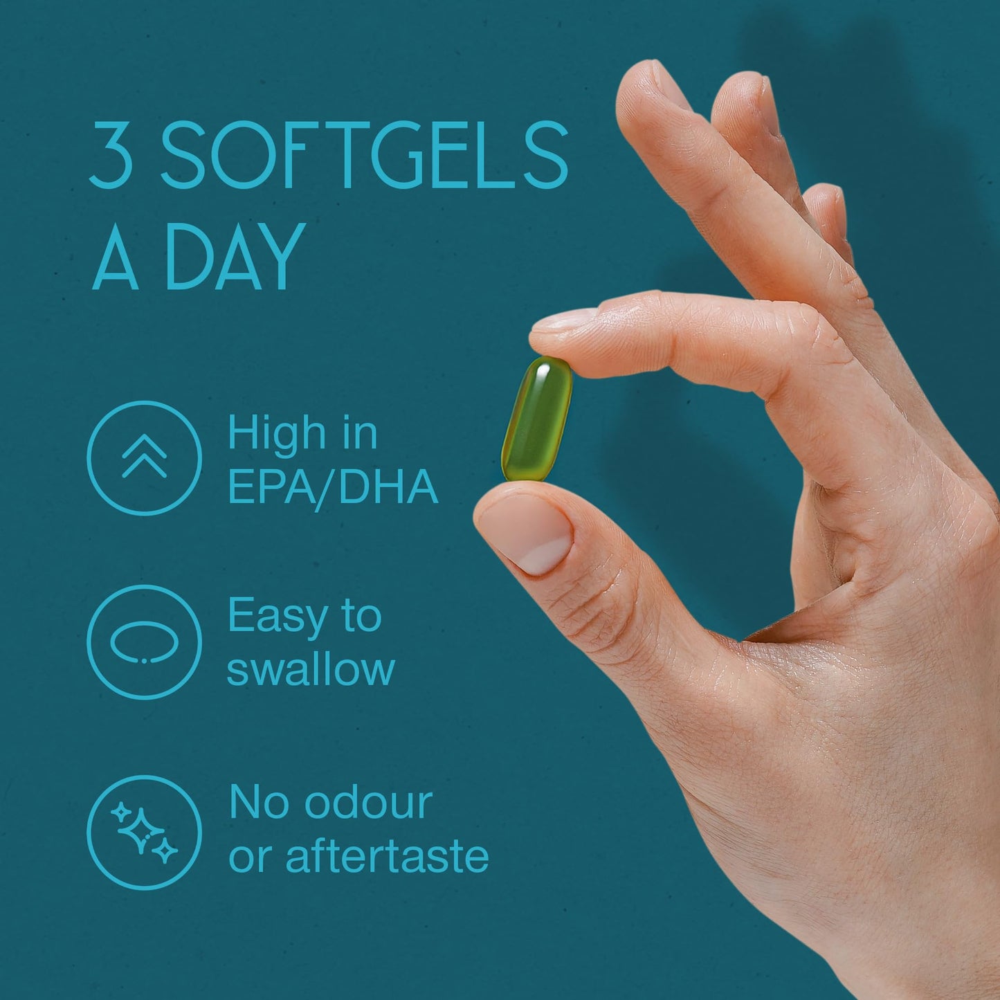 SuperSelf Fish Oil Omega 3 Capsules High Strength - 3000mg Triple Potency - Easy to Swallow with No Fishy Aftertaste - 120 Softgels - UK Made Omega 3 Supplements High in DHA & EPA - Pure & Sustainable Fish Oil