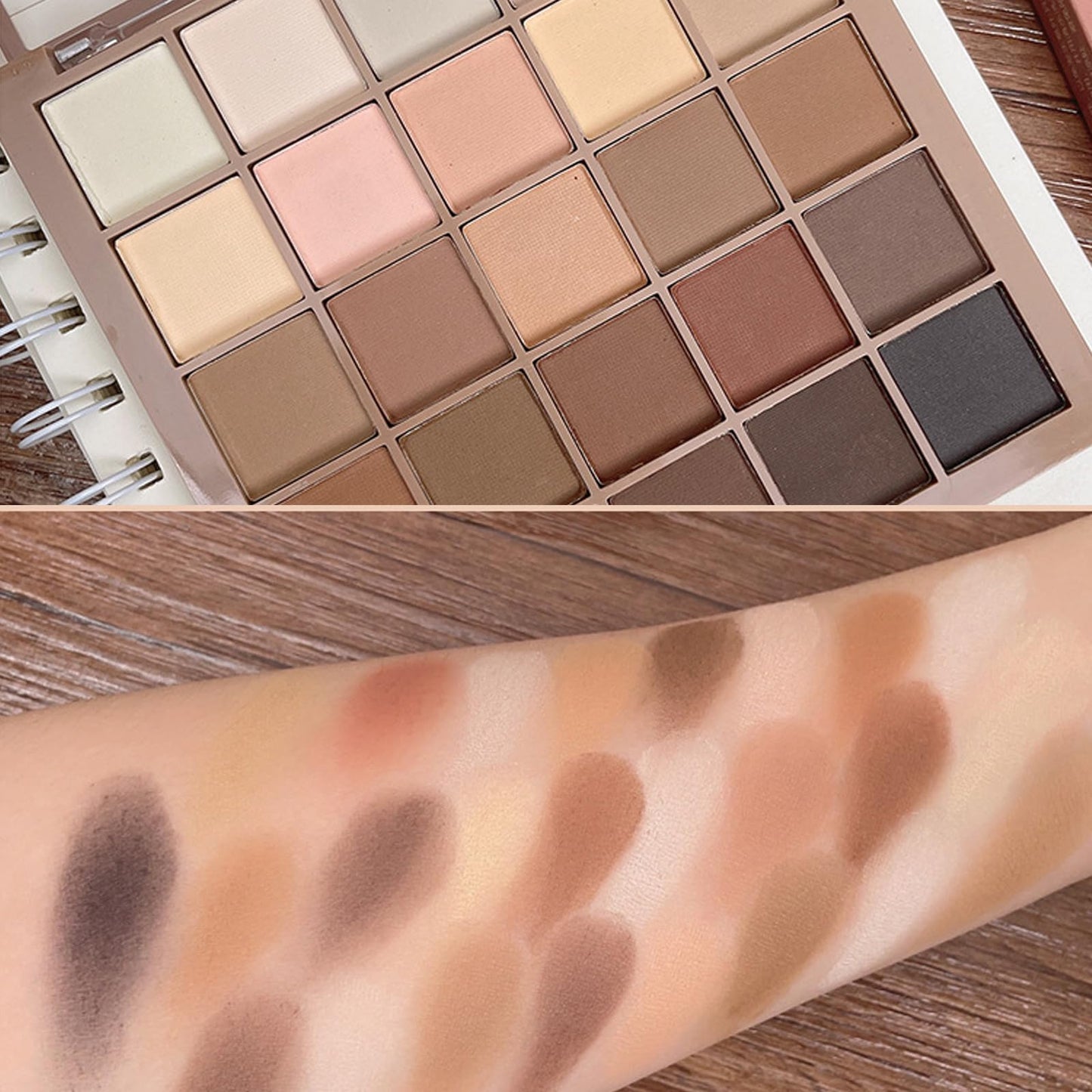 GEEWHILE Nude Eyeshadow Palette, 25 Full Matte Nude Brown Eye Shadow Pallets for Women, Highly Pigmented Brown Tones Eyeshadow Make Up Palettes Long Lasting Waterproof Taupe Pink Brown Eye Pallet