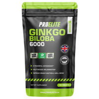 Ginkgo Biloba 6000mg 60 High Strength Vegan Tablets - Ginkgo Biloba Leaf 50:1 Extract | Gluten Free, GMO Free - Made in UK by PROELITE