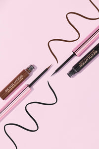 Makeup Revolution, Super Flick Liquid Eyeliner, Highly Pigmented, Brown, 2.4 ml