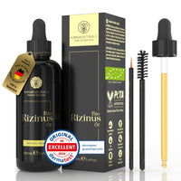 Kapua Naturals Organic Castor Oil • 100ml • 100% Pure Castor Oil • Natural & Cold Pressed • Castor Oil for Skin, Eyelashes, Eyebrows, Hair, Beard & Fingernails • Castor Oil organic cold pressed • Vegan
