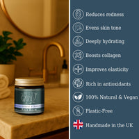 The Ilex Wood - Frankincense and Bergamot Face Balm - 100% Natural, Handmade, Vegan, Moisturising, Anti Ageing, Wrinkle and Line Reducing Ingredients, Cruelty & Plastic Free, Palm Oil Free. 60ml