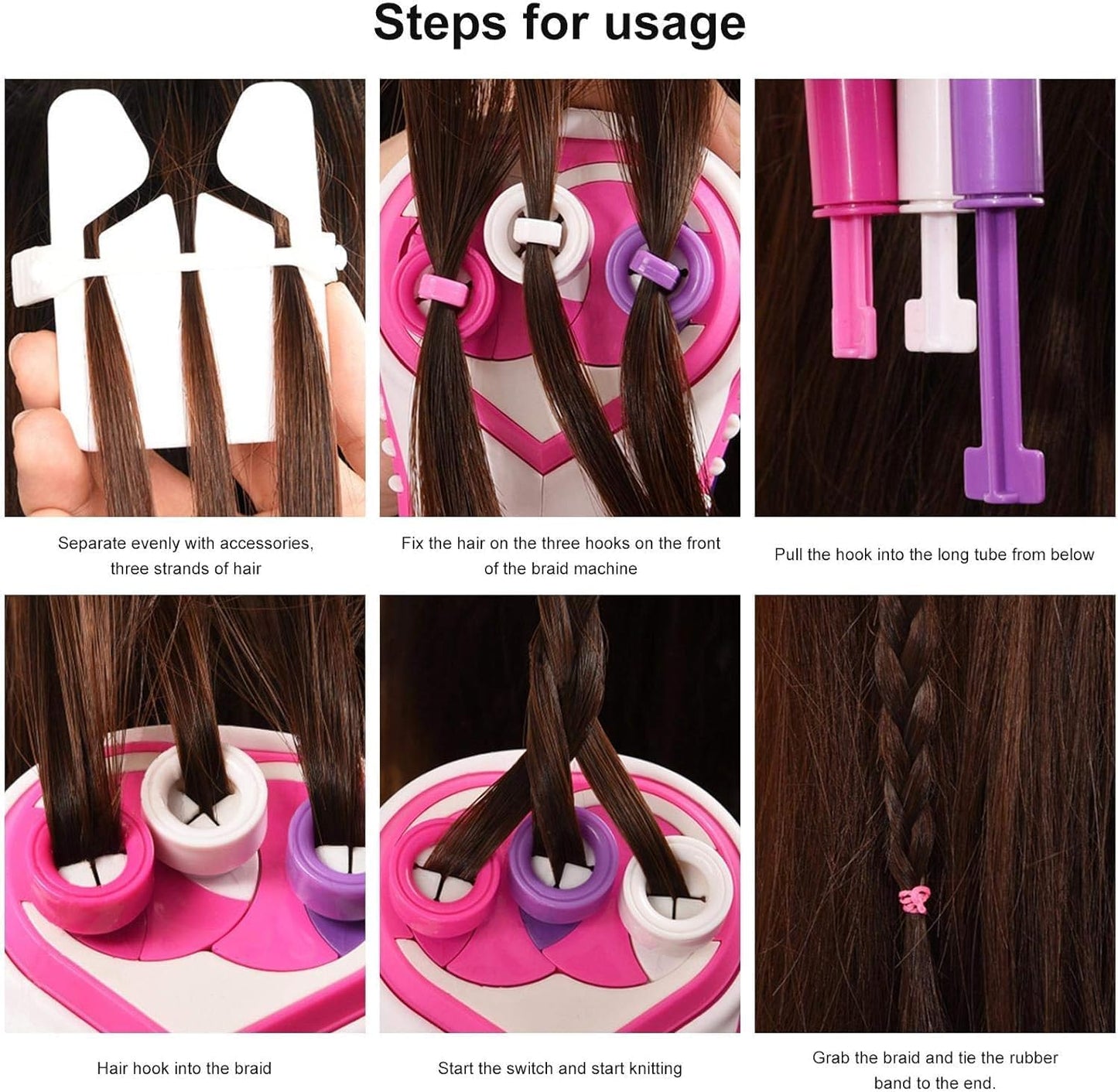 CYJXL Hair Braiding Machine, Automatic Braiding Machine With Comb, Electric Hair Braiding Machine Quick Twist 3 Actions Magic Tool For DIY Hairdresser, Hairstyling Set
