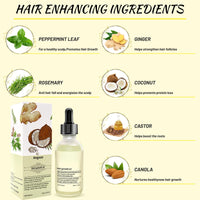 Angozo Veganic Hair Oil,100% Natural Hair Growth Oil,With Caffeine,Biotin,Coconut Oil,Argan Oil, Rosemary Oil,and Castor Oil for Hair Growth,Thickening Hair Mask & Hair Loss Treatment,60ml