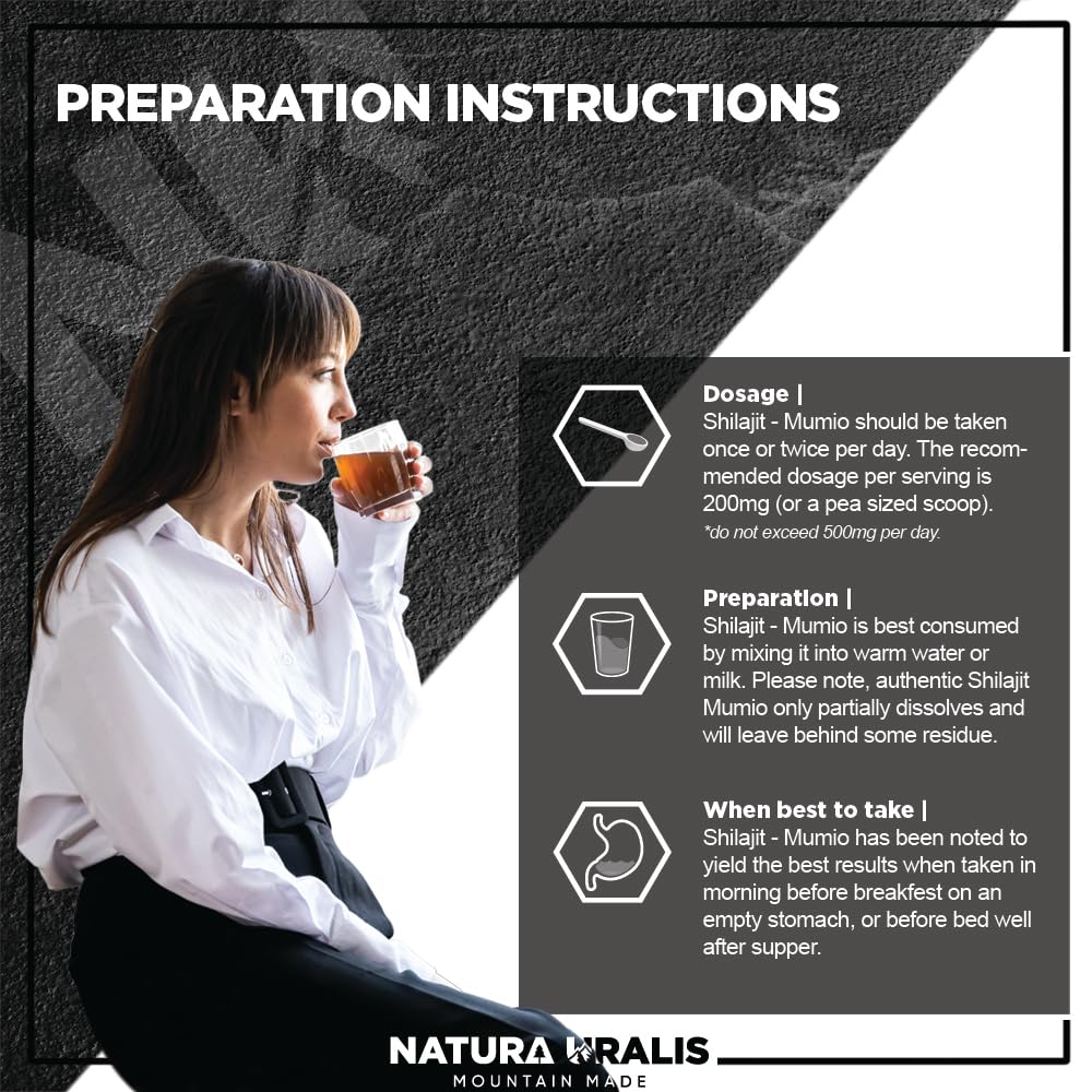 Natura Uralis Shilajit Mumio | Authentic Altai Shilajit Mumio, Naturally Formed, Organic Mineral Resin - Great Source of Minerals and Acids, Low Humidity, Very Hard