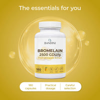BANDINI Bandini® Bromelain 180 Capsules 1000mg | 2500GDU Pure Pineapple Extract