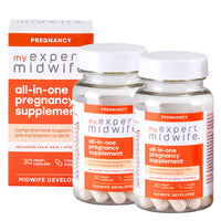 My Expert Midwife All in One Pre-Conception & Pregnancy Women's Vegan Supplements, 12 Essential Prenatal Vitamins & Minerals, 60 Capsules, 2 Months Supply