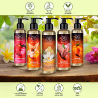 AROMATIKA trust the power of nature Vanilla Cream Sensual Massage Oil - 200ml - Edible & Kissable Massage Oil - Blend of Almond and Grapeseed Oils - Body Oil for Him & Her - for Couples - Relaxing Massage Oil