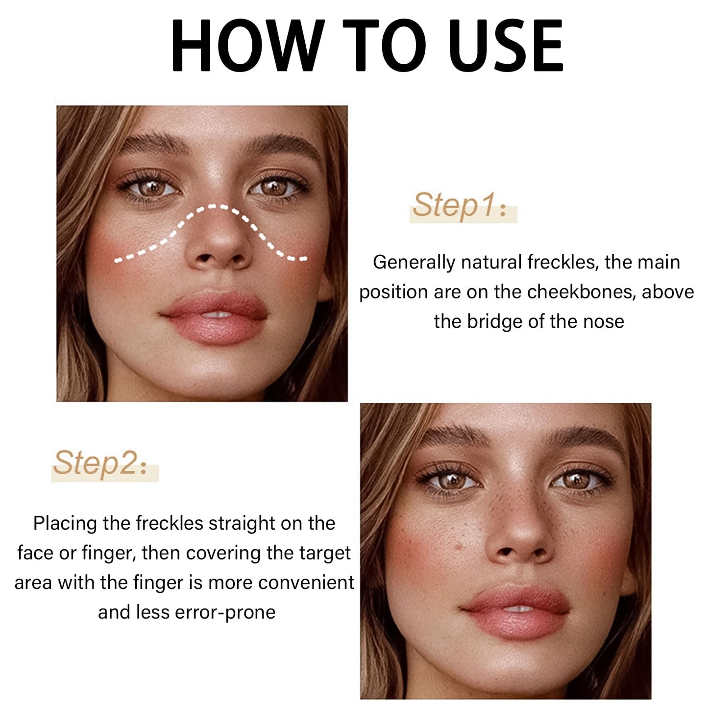 FresFresi Waterproof Freckle Pen for Like-Real Makeup - Fake Freckles & Dots Stamp for Sun-Kissed Look - Long-Lasting Freckle Tattoo Makeup in Coffee Shade