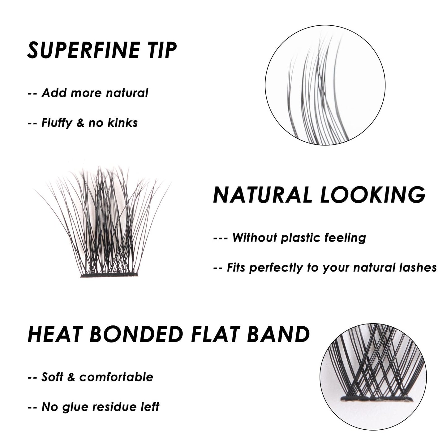 Lanciley Individual Lashes 144 Clusters Lashes DIY Eyelash Extensions False Eyelashes Individual Natural Soft Reusable Easy to Use C/D Curl 10/12/14/15/16mm - L28