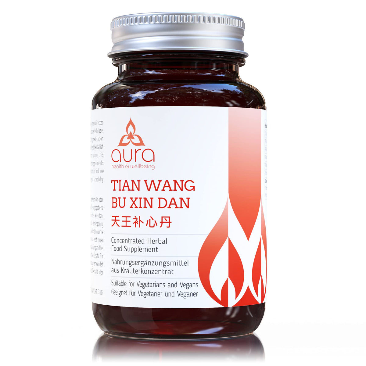 aura Tian Wang Bu Xin Dan 天王补心丹 (Rehmannia & Polygonum Vine), 5:1 Concentration Ratio, 4-9x More Concentrated Than Other Brands, Vegan Friendly, Gluten-Free, Non-GMO, Authentic Natural Herbs, 60 Tablets