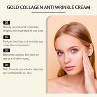 WEJOY 2pcs Golden Collagen Anti-Wrinkle Cream, Gold Collagen Firming Cream,Long-Lasting Deep Face Moisturiser,Day & Night Anti Aging Face Cream,Skin Tightening Cream for Face,50g*2