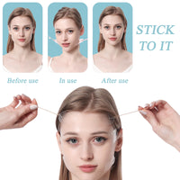 LINXINS Face Lift Tape 40 Pcs Face Neck and Eye Lift Tape, Invisible Face Lift Patches for Skin Tightening, Instant Face Lift Thin Face Strips for Lifting Makeup Tool Chin Lift Tape Suitable for Everyone