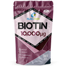 NutriVolv Biotin Hair Growth Supplement | 1 Year Supply | 10,000mcg Per Tablet | 365 Vegan Tablets | Hair Skin & Nails Vitamins for Women & Men | High Absorption D-Biotin | Hair Growth Vitamins | UK Made