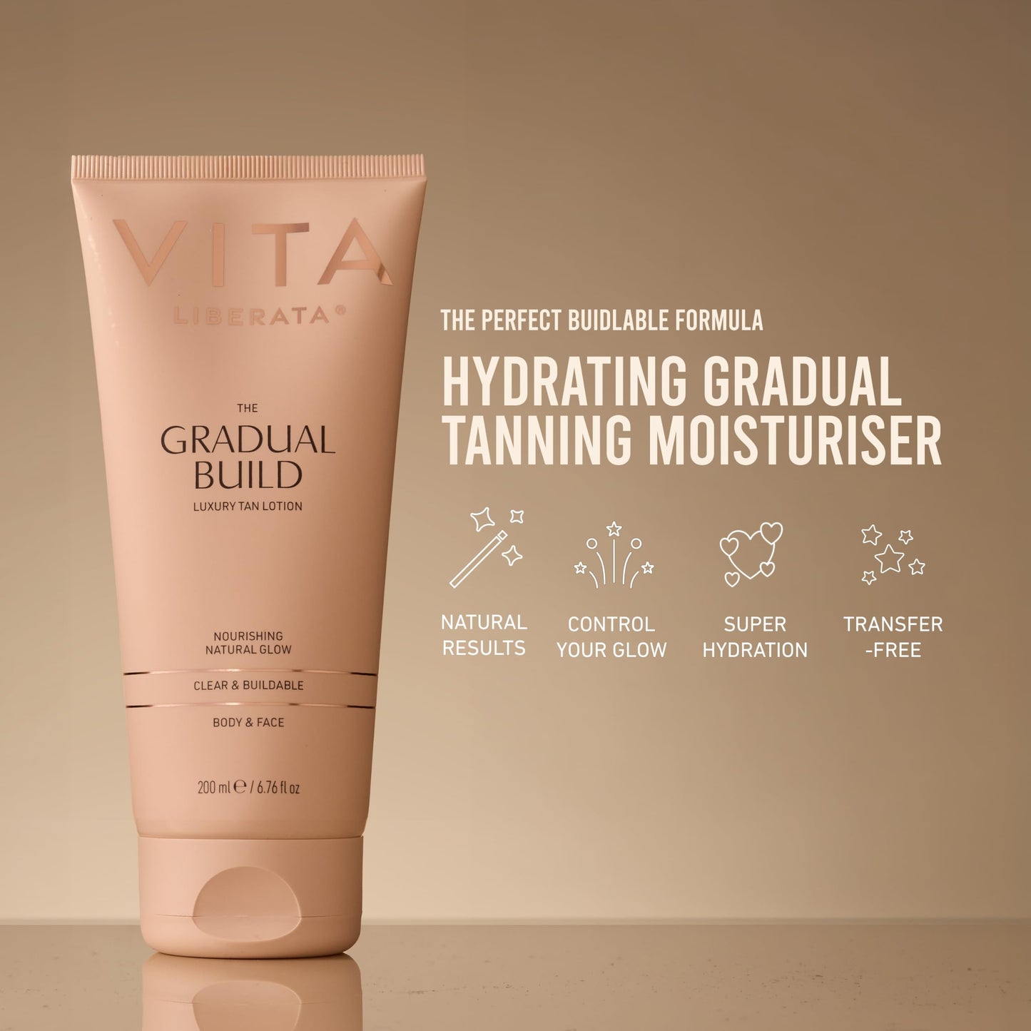 VITA LIBERATA, Fabulous Gradual Tanning Lotion 400ml & Dual Sided Self Tanner Mitt, Super Hydrating Hyaluronic Acid, Designed for Face & Body, Buildable Formula, Streak Free, Lasting Finish