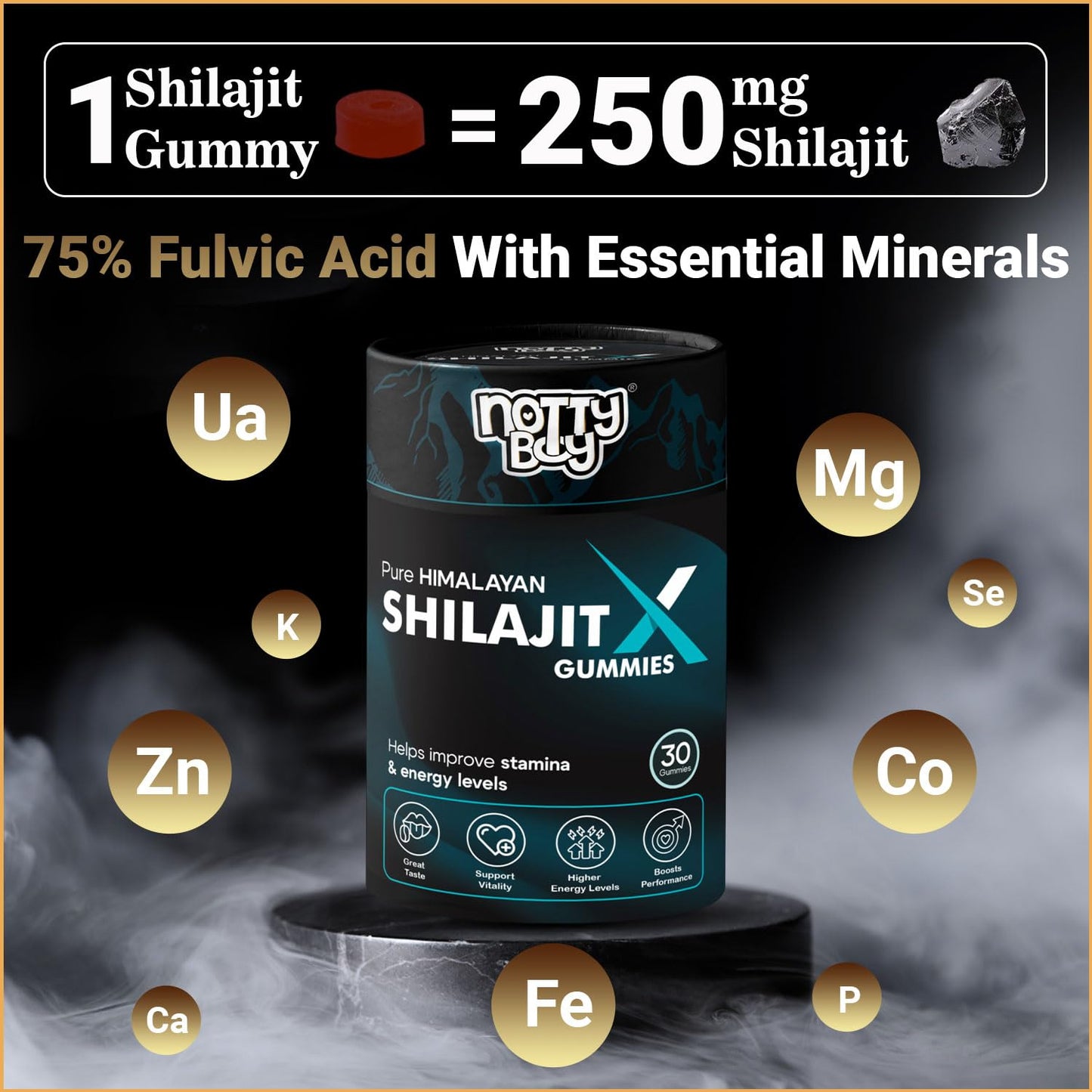 NOTTY BOY Notty Boy Pure Shilajit Gummies with Great Taste Pack of 30