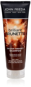 John Frieda Brilliant Brunette Colour Vibrancy Shampoo, Moisturising And Smoothing For Brown Hair, Aloe Vera, 250 ml (Pack Of 1)