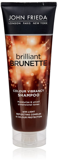 John Frieda Brilliant Brunette Colour Vibrancy Shampoo, Moisturising And Smoothing For Brown Hair, Aloe Vera, 250 ml (Pack Of 1)