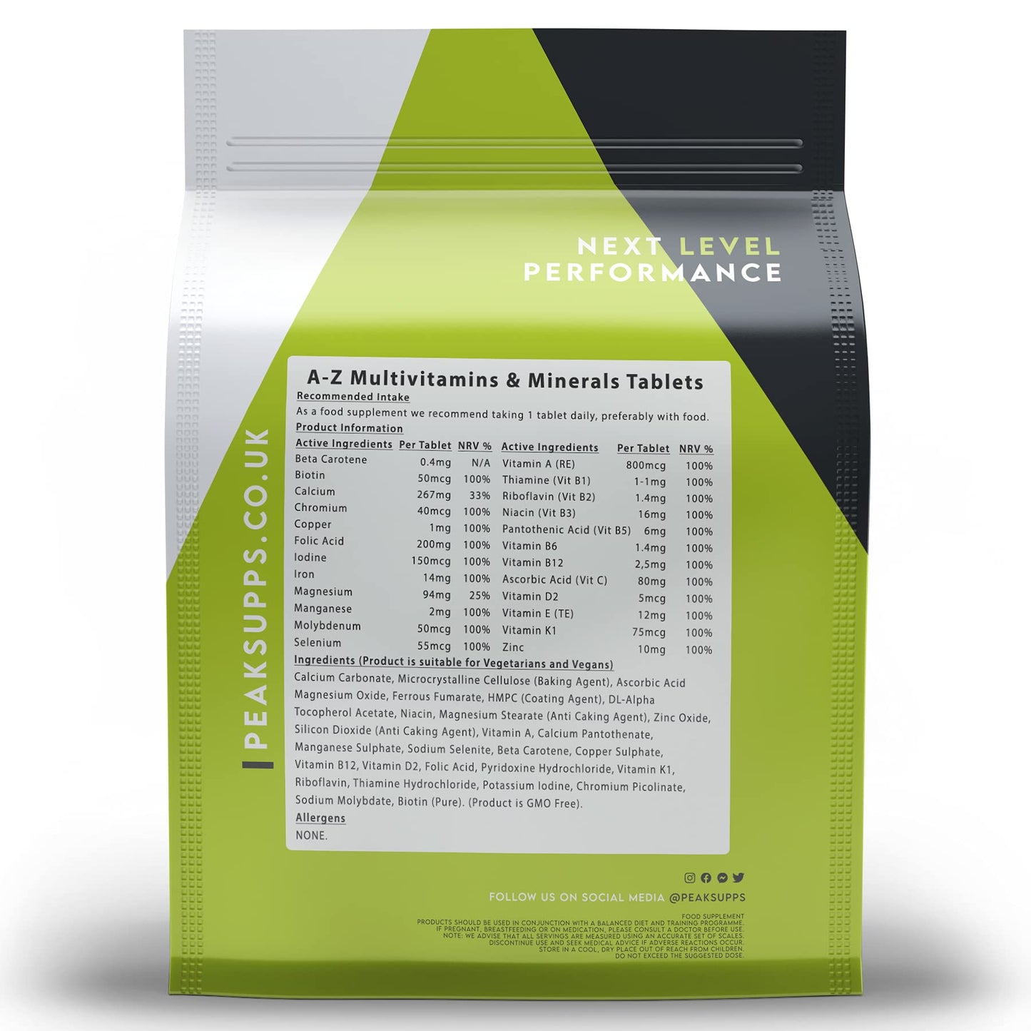 A-Z Multivitamin Tablets | 24 Active Ingredient Complex | Vegan (30)