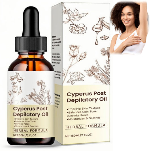 Cyperus Rotundus Oil, Premium Cyperus Oil for Hair Removal, Natural Hair Removal & Anti-Hair Growth Treatment, 100% Pure Formula for Smooth Skin, Soothes & Nourishes Sensitive Skin, 60ml Bottle