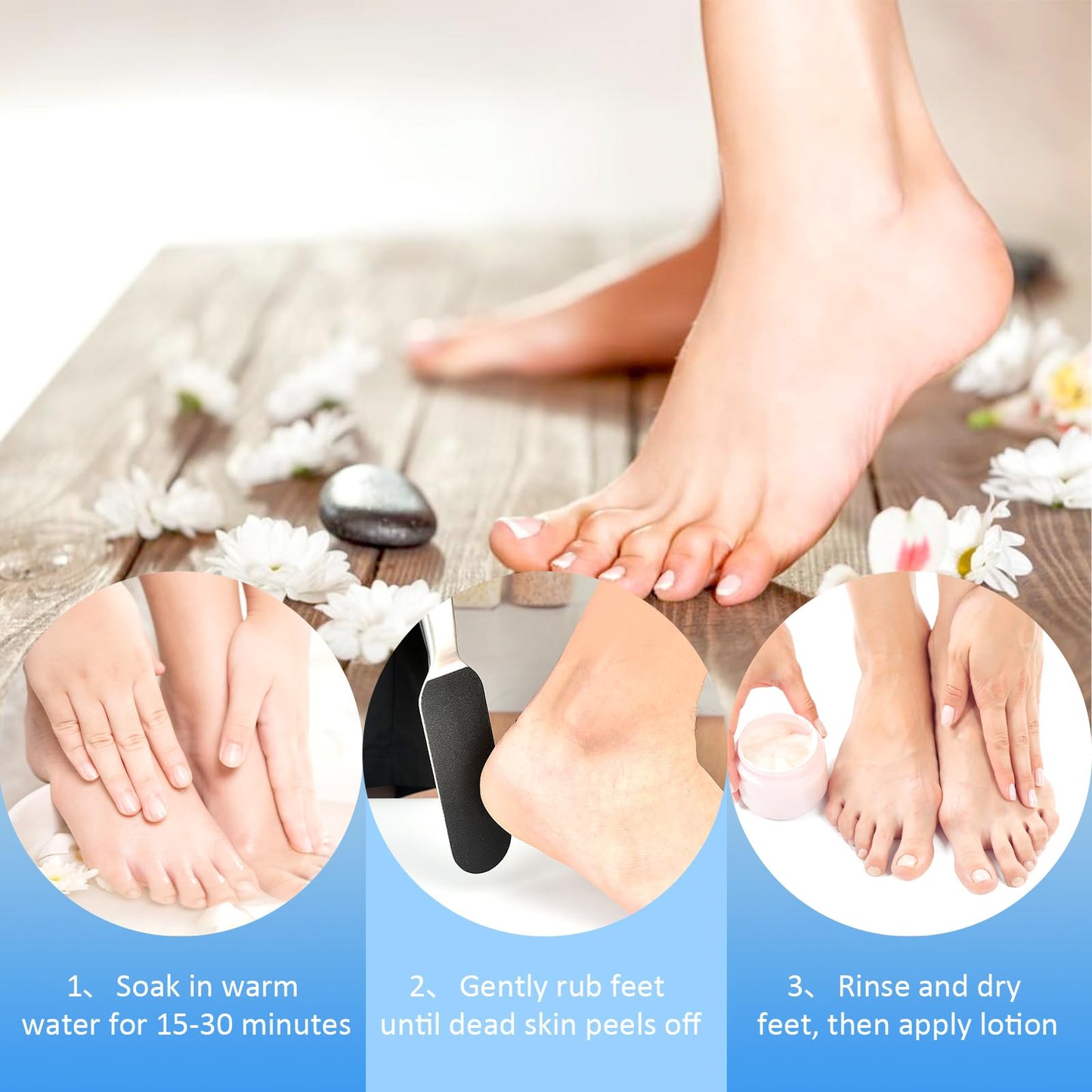 60 Pcs Foot Files Replacement Pads for Stainless Steel Foot Rasp File, VEGCOO Pedicure Foot File Refill Pads Callus Remover for Dead Skin, Professional Foot File Pads for Bath Pedicure Salon (L, #180)