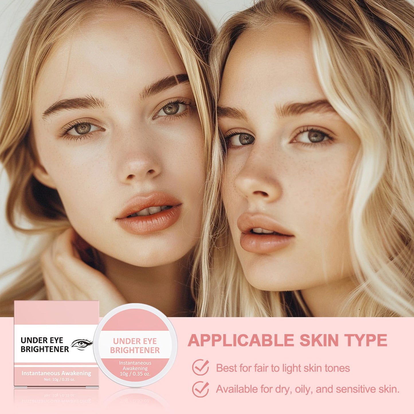 LUMKMAS Under Eye Brightener, Under Eye Colour Corrector Anti-aging Eye Concealer for Dark Circles, Spot and Blemish, Full Coverage Eye Primer Long Lasting Eye Highlighter Foundation