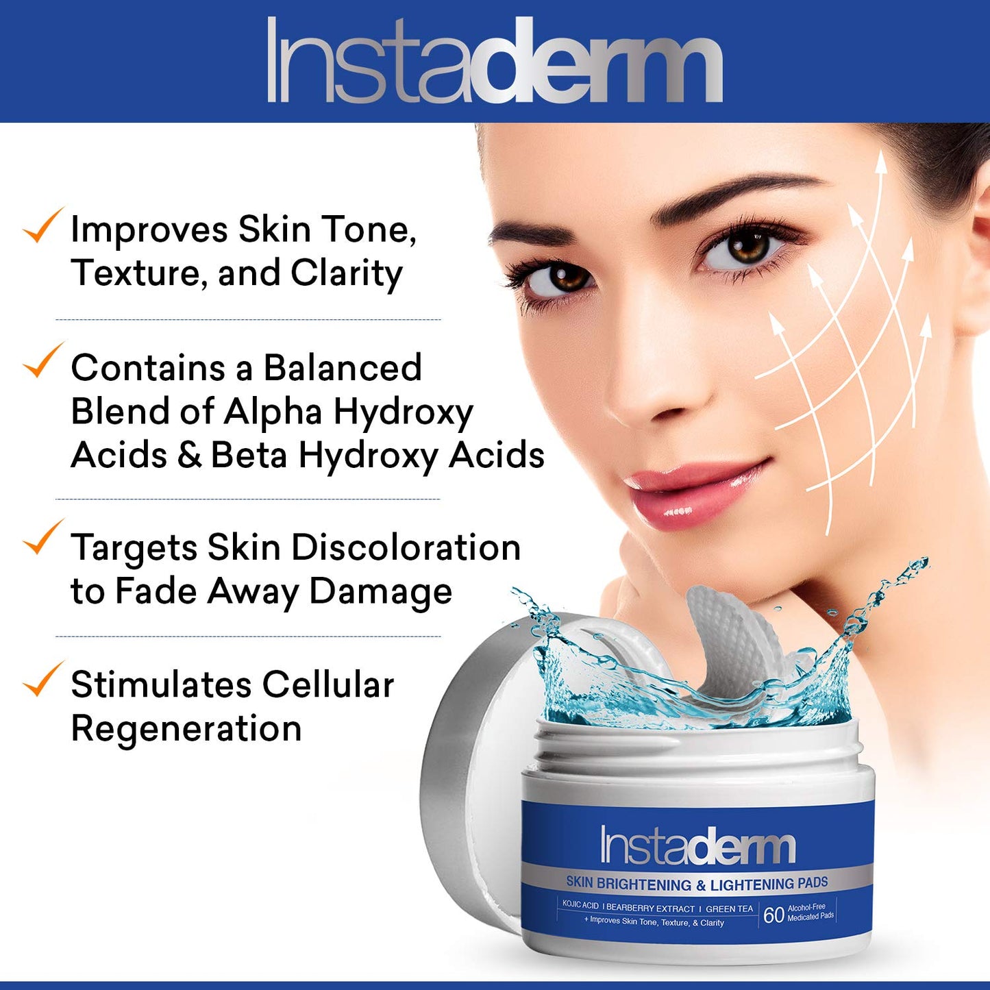 Brightening Exfoliating Peel Pads- Fades & Exfoliates Away Stubborn Dark Spots, Sunspots, Age Spots, Acne Scars & Freckles. Reverse Years of Damage Skin.