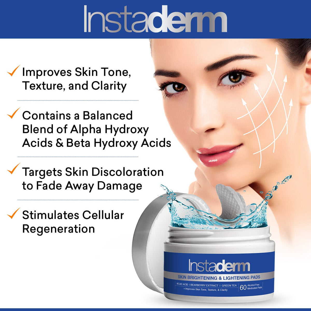 Brightening Exfoliating Peel Pads- Fades & Exfoliates Away Stubborn Dark Spots, Sunspots, Age Spots, Acne Scars & Freckles. Reverse Years of Damage Skin.