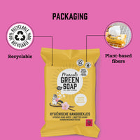 Marcel's Green Soap - Hygienic Hand Wipes Vanilla & Cherry Blossom - Microplastic-free formula - Vegan - 15 wipes
