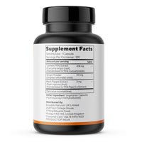 Yelixir Nutrition Curcumin Capsules 120 nos, Curcumin 95% Extract with High Strength Ginger and Black Pepper Extract, 550 mg per Vegetarian Capsule