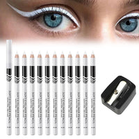 MEKEET 12PCS White Eyeliner Pencils - Waterproof, Long Lasting, Skin Marking Eyeshadow & Highlighter