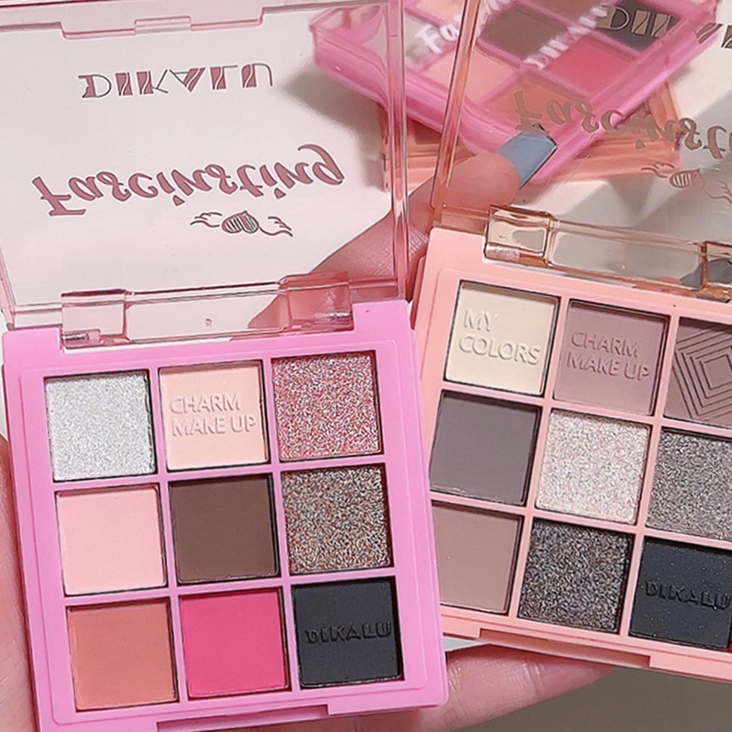 GEEWHILE Pink Eyeshadow Palette Brown Black Pink Matte Glitter Eye Shadow Pallets For Women, Highly Pigmented Long Lasting Pink Smokey Eyeshadow Make-Up Palettes Waterproof Blendable Pink Eyeshadow Palette